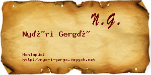 Nyári Gergő névjegykártya